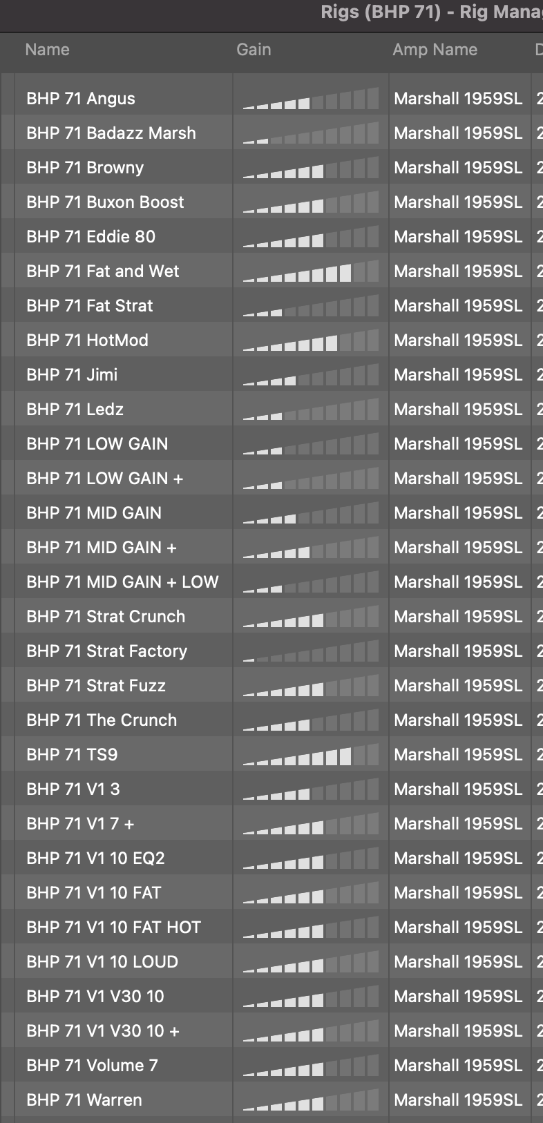 BHP 71 (Marshall 1959 Superlead '71)